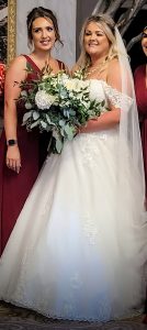 Brides bouquet white and green